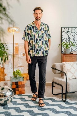 TUSCA MEN | Noah Rayon Kemeja in Lime Green